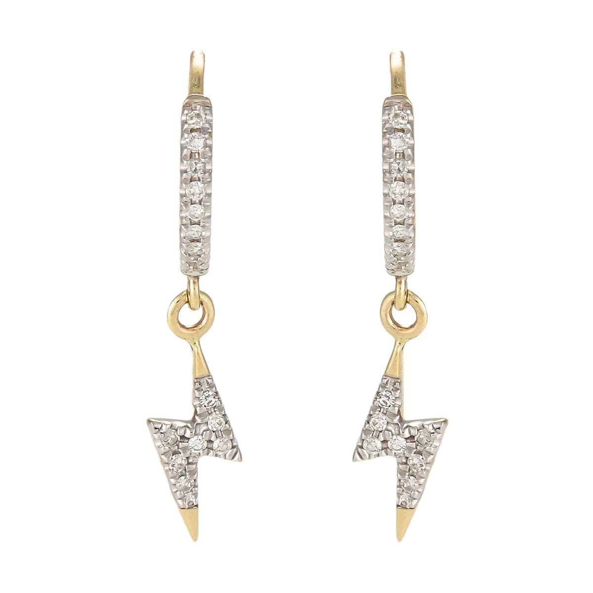 Boucles d'oreilles "Charms Lightning Jaune" Or et Diamants