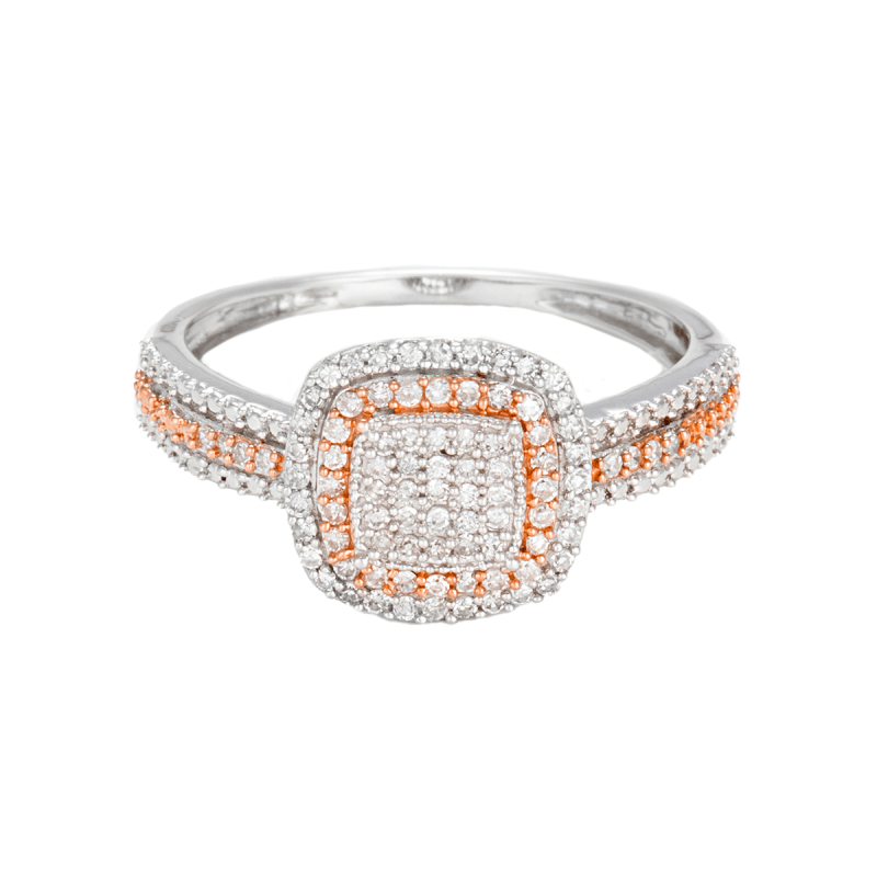 Bague  Carré Antique  Or et Diamants
