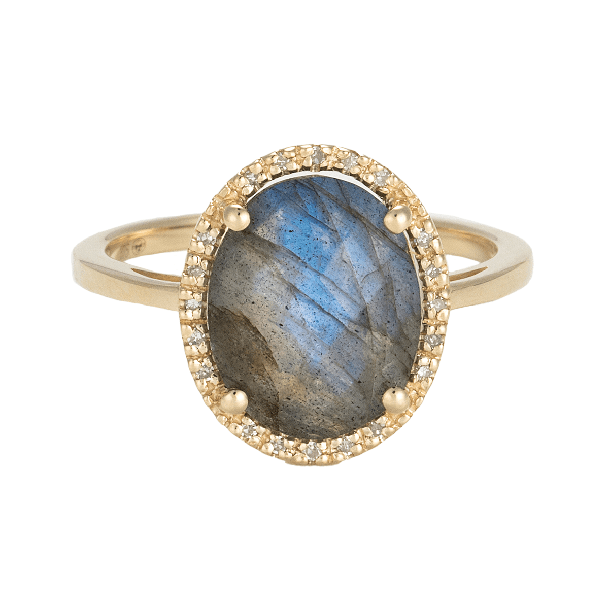 Bague "Emotion" Or et Diamants Bague "Douce" Or jaune et Labradorite