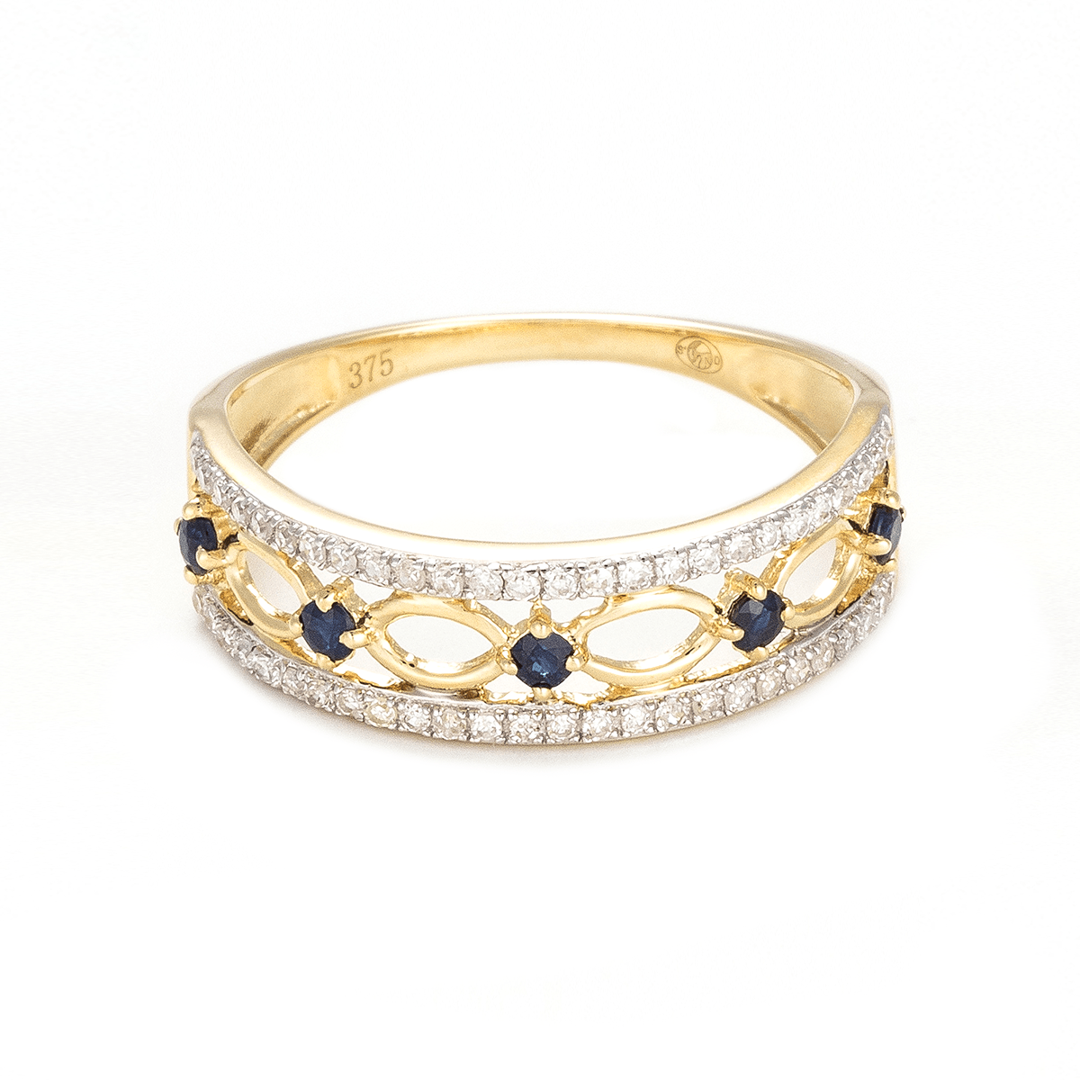 Bague "Sapphire Crown" Or et Diamants Bague "Émancipée" Or jaune et Saphir
