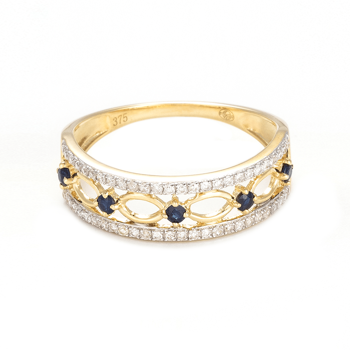 Bague "Sapphire Crown" Or et Diamants