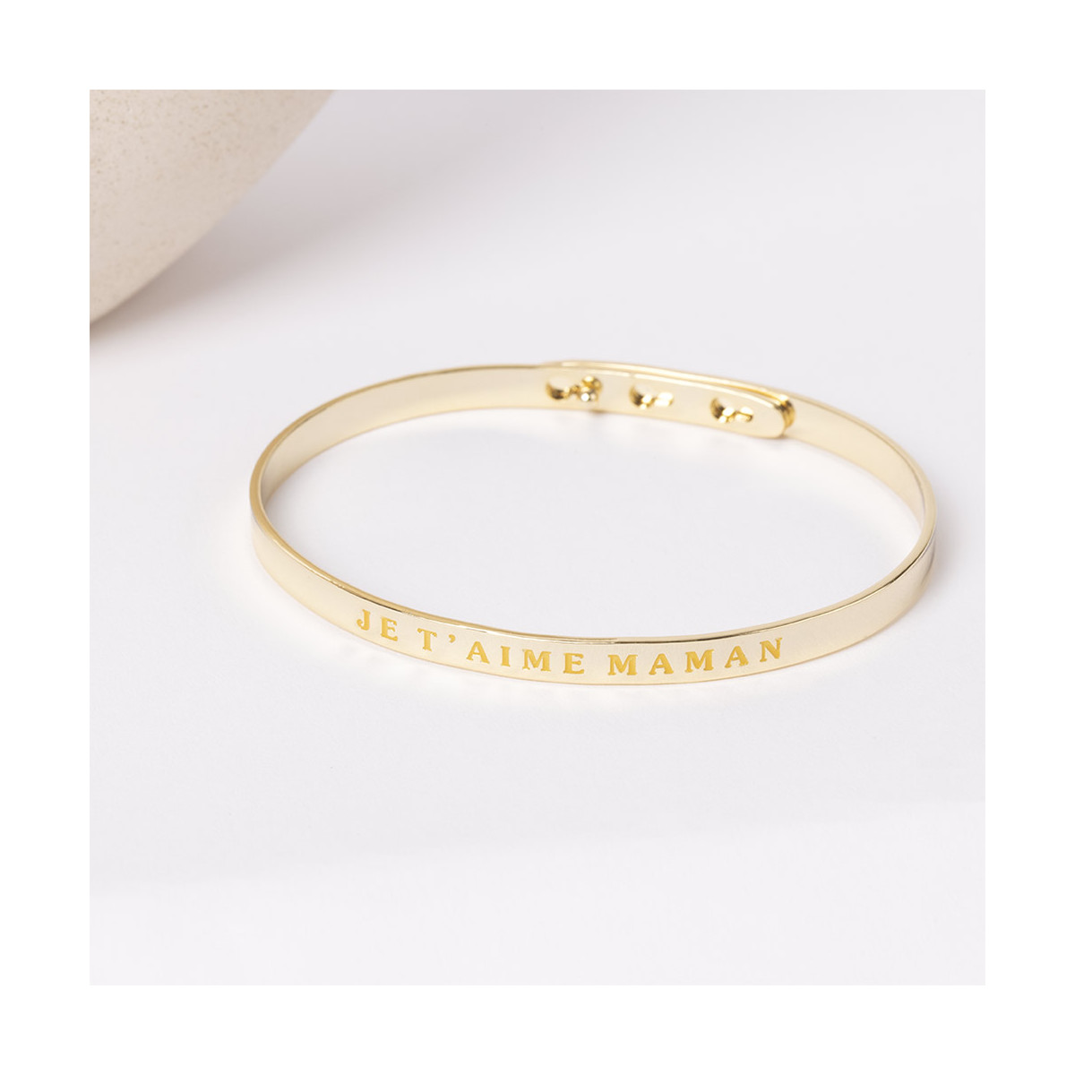 Bracelet à message "Je t'aime Maman" Laiton doré