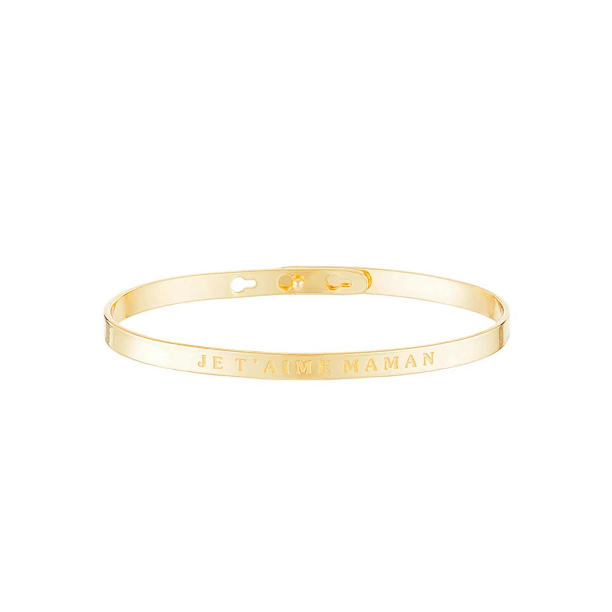 Bracelet à message "Je t'aime Maman" Laiton doré