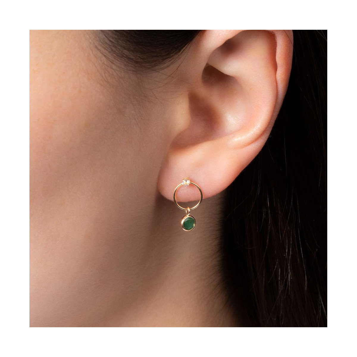 Boucles d'oreilles Or jauneet pierres Boucles d'oreilles "Anattendu" Or jaune