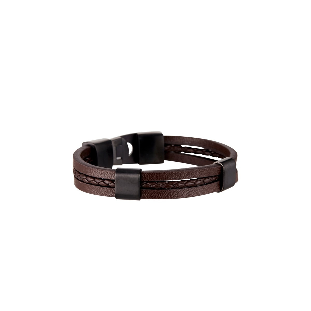 Bracelet cuir marron Bracelet Homme cuir marron"Theranos" Taille L