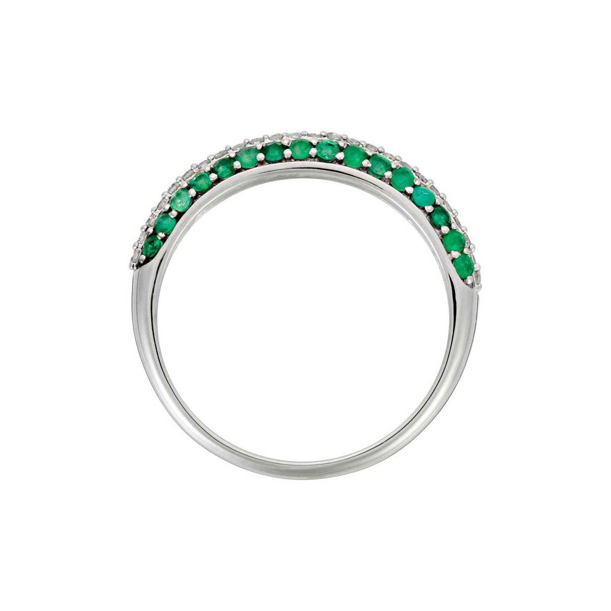 Bague "Ébahie" Or blanc et Émeraudes