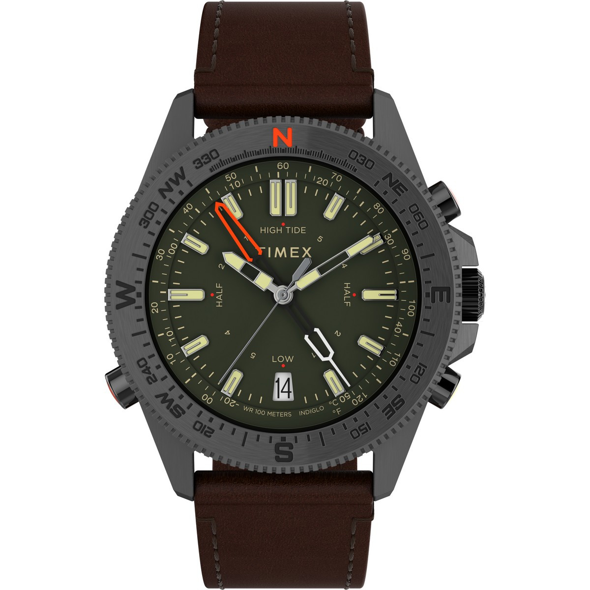 Montre Homme Timex "Tide/Temp/Compass" Boîtier 43 mm Cadran Vert-TW2V04000 Montre Homme Timex "Tide/Temp/Compass" Boîtier 43 mm Cadran Vert-TW2V04000