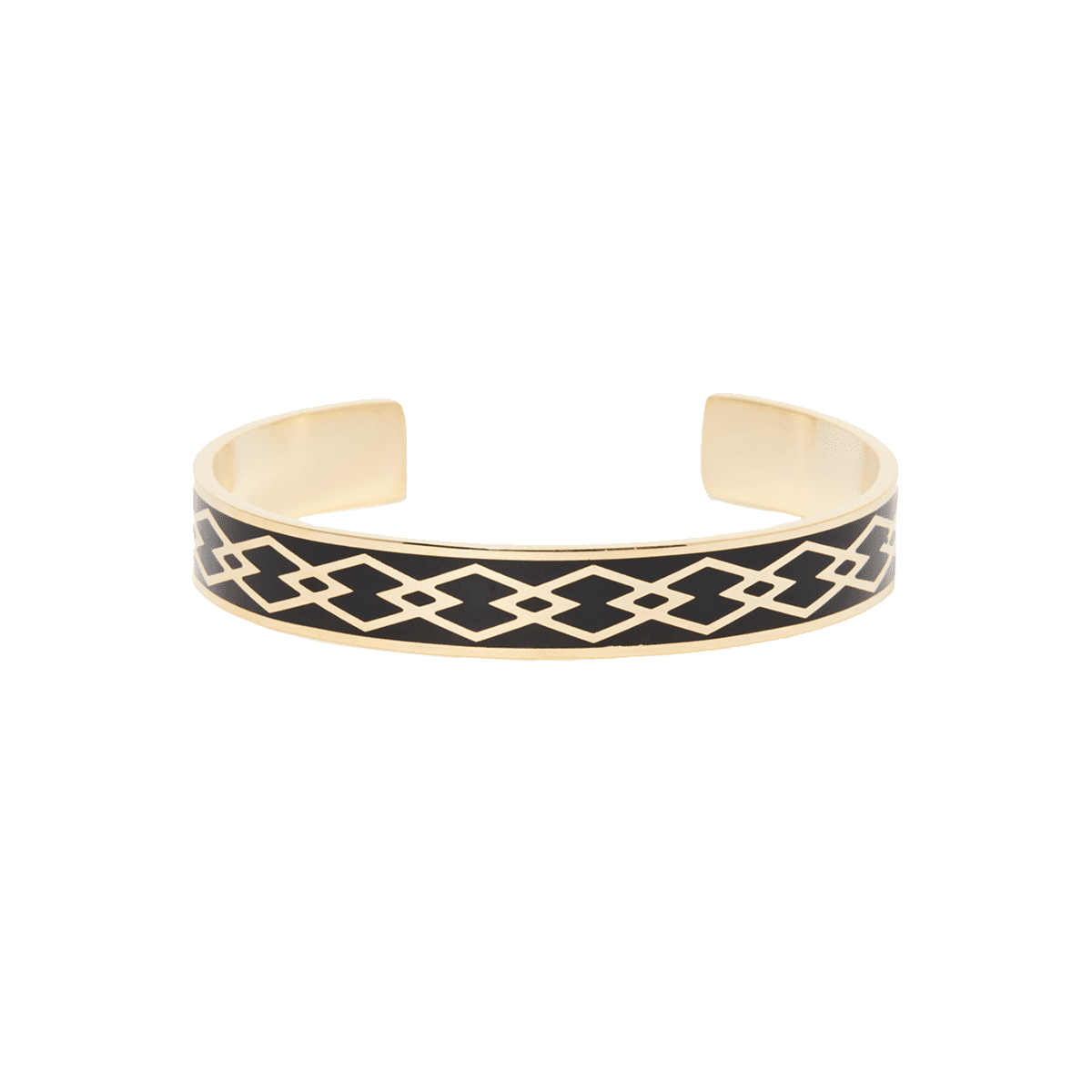 Bracelet noir Bracelet Jonc SCULPTA noir finition dorée