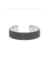 Bracelet émail simili cuir Noir
