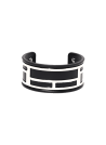 Bracelet émail simili cuir Noir