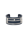 Bracelet émail simili cuir Bleu "Finlande"