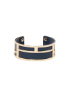 Bracelet émail simili cuir Bleu "Dark Ocean"