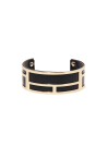 Bracelet émail simili cuir Noir "Paris"