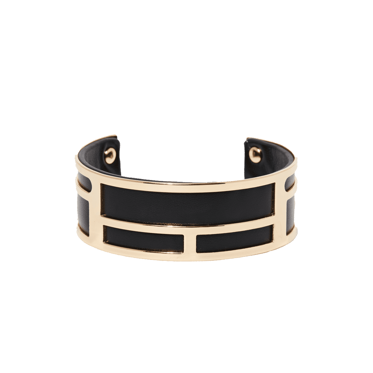 Bracelet Manchette GRAPHIKA noir finition dorée