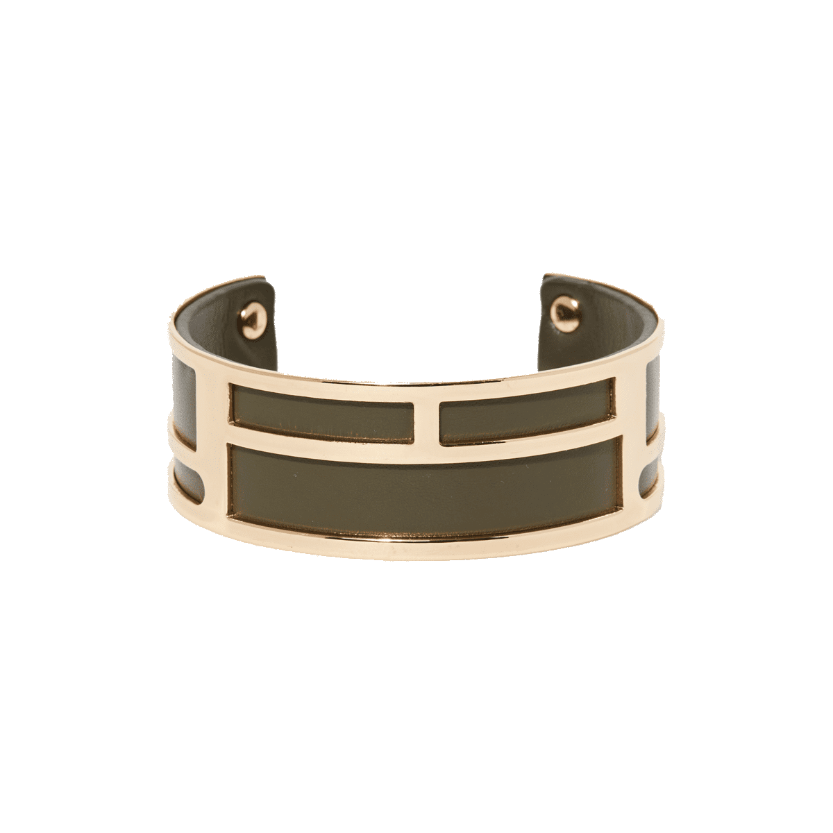 Bracelet émail simili cuir Vert "Singapour" Bracelet Manchette GRAPHIKA vert finition dorée