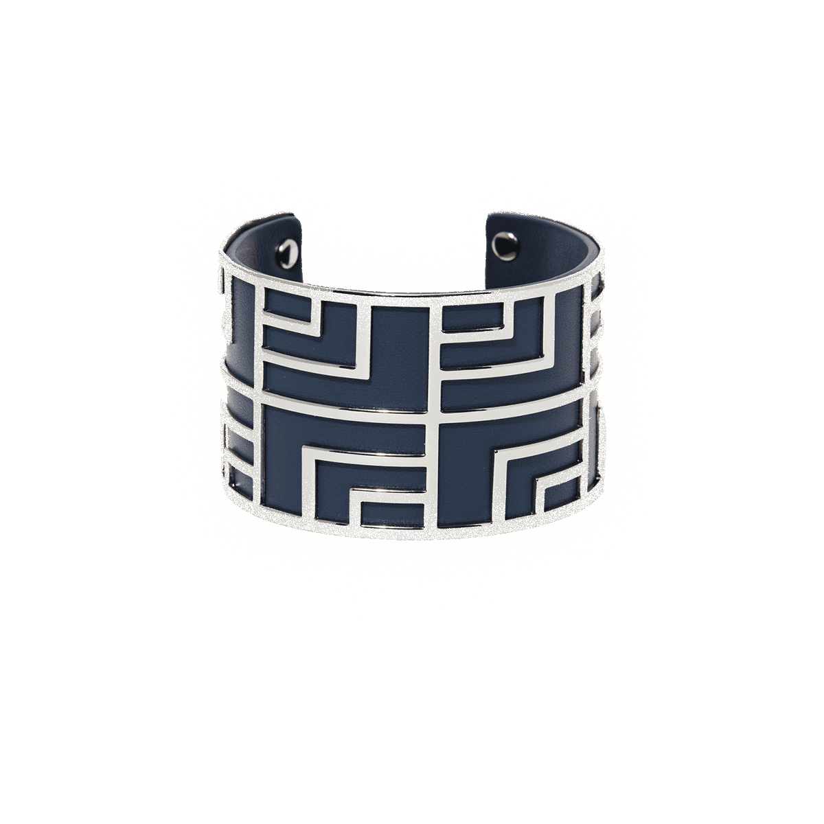 Bracelet Manchette EPOPEE bleu finition argentée