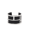 Bracelet émail simili cuir Noir