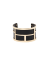 Bracelet émail simili cuir Noir