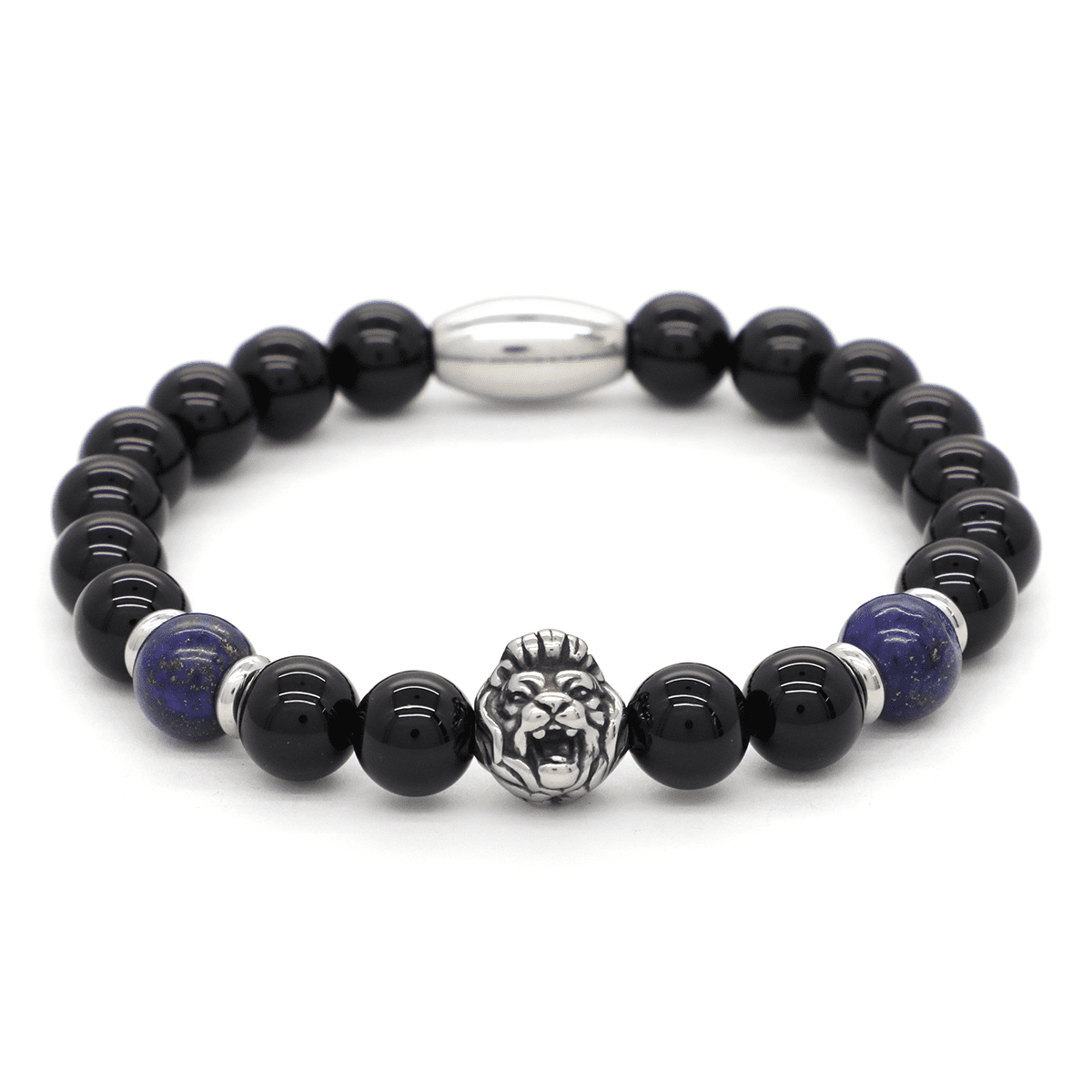Bracelet perles onyx et lapis Bracelet perles onyx et lapis "Pierre"