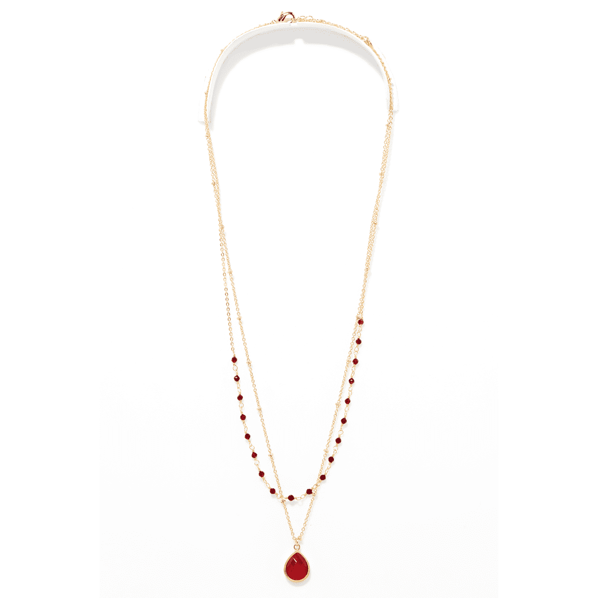 Collier Collier double "Longuevue" Agate Laiton doré