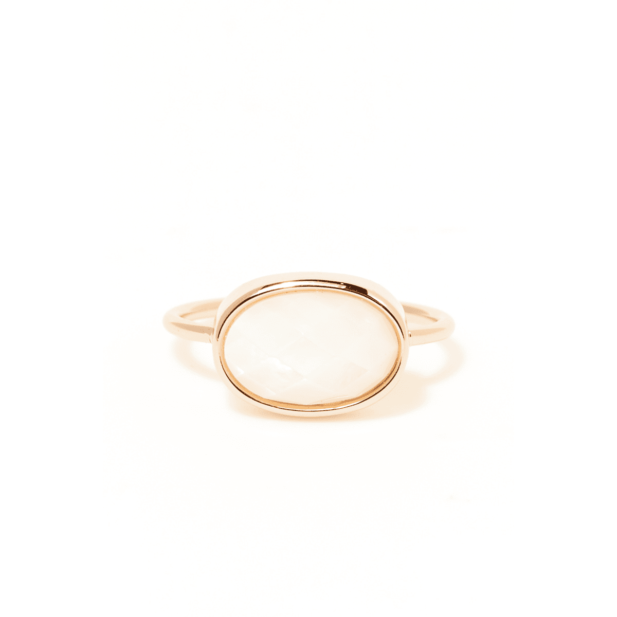 Bague blanche Bague "Aube" Nacre Laiton doré