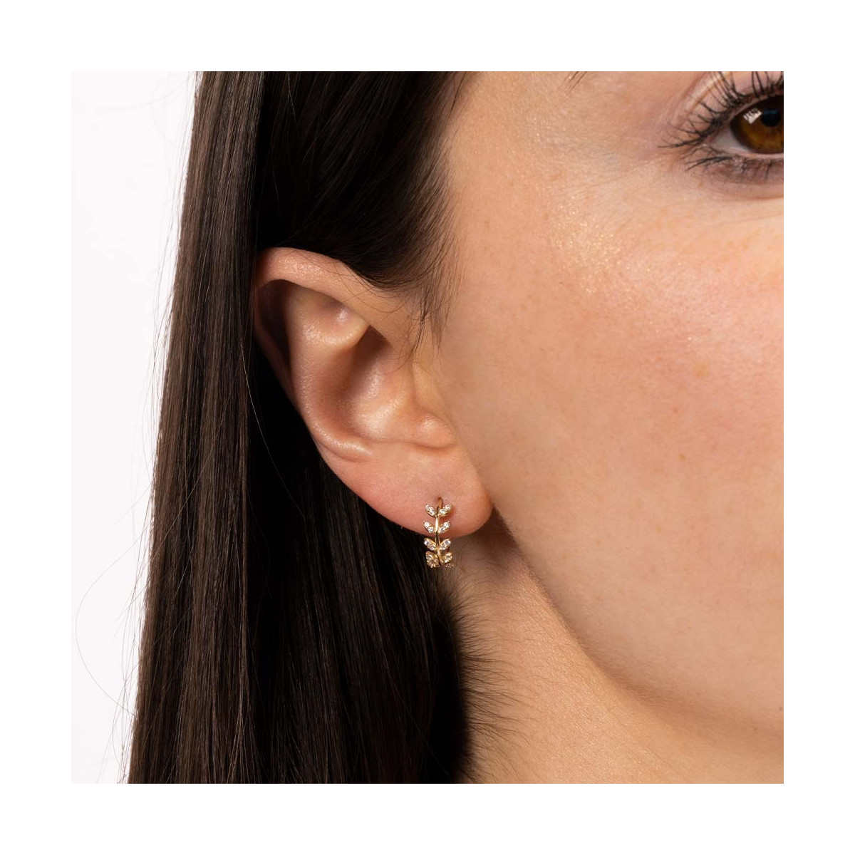 Boucles d'oreilles Or jauneet zirconium Boucles d'oreilles "Souhait" Or jaune
