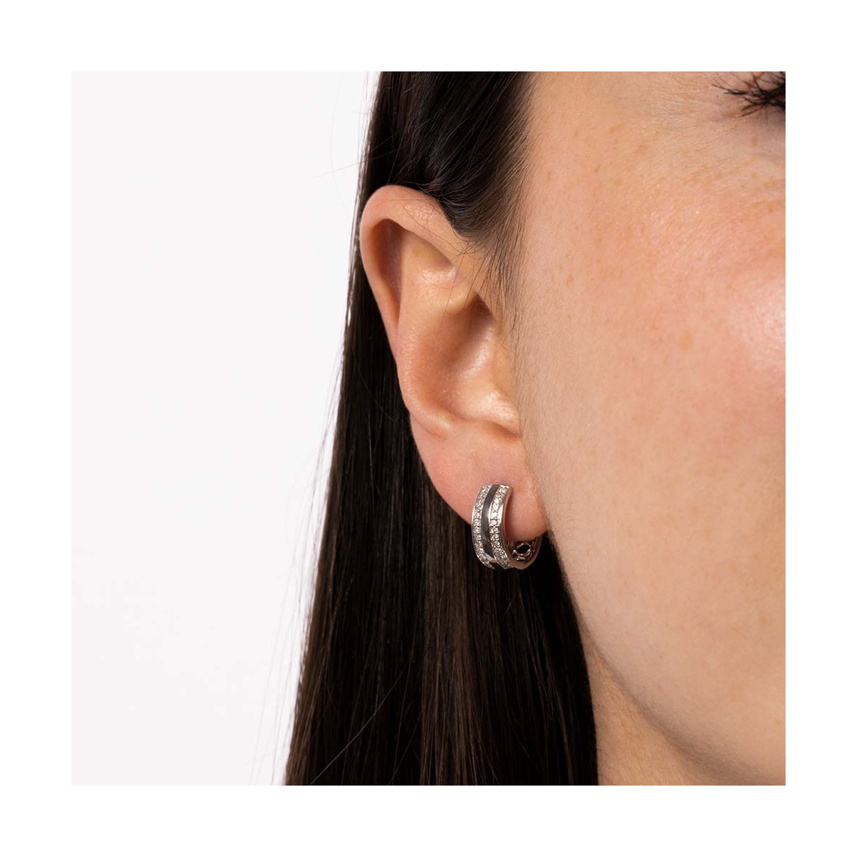 Boucles d'oreilles Or Blanc et Diamant