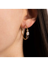 Boucles d'oreilles dorées ornées de iolite et pierre de lune