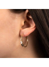 Boucles d'oreilles dorées ornées de iolite et pierre de lune