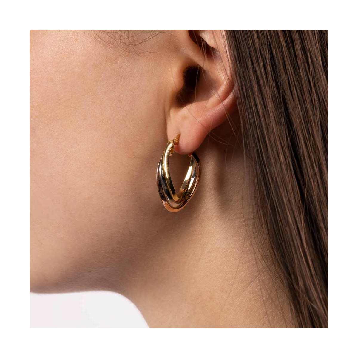 Boucles d'oreilles Or tricolore Boucles d'oreilles "Aube" Or tricolore