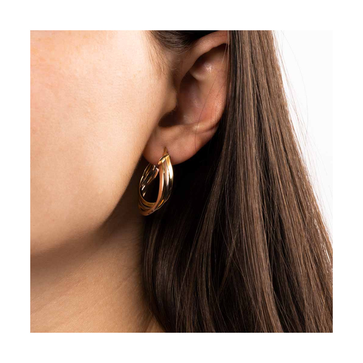 Boucles d'oreilles Or tricolore Boucles d'oreilles "Aube" Or tricolore