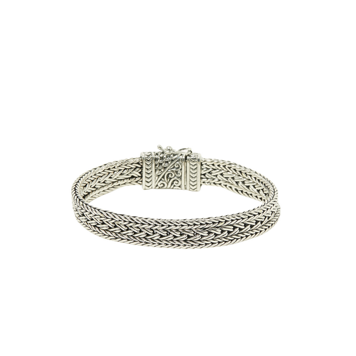Bracelet gourmette maille serpent en argent massif Bracelet Homme Argent 925/1000"Aeron" Taille M