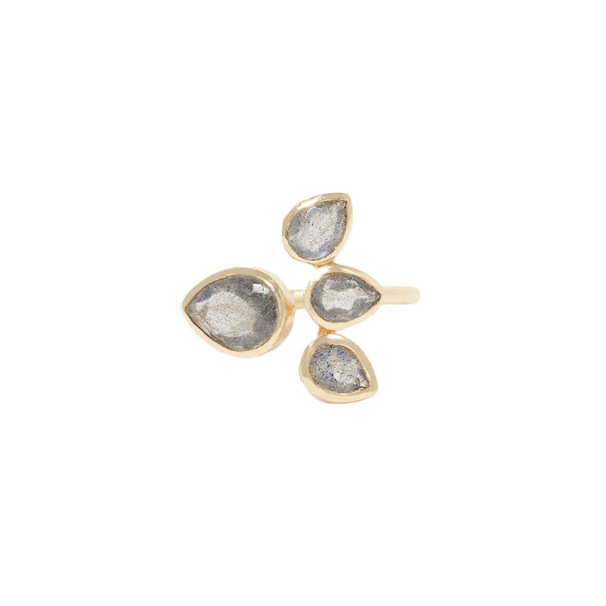 Bague ajustable 'Vioja' Labradorite Bague ajustable 'Vioja' Labradorite Laiton doré "Ecliptique"