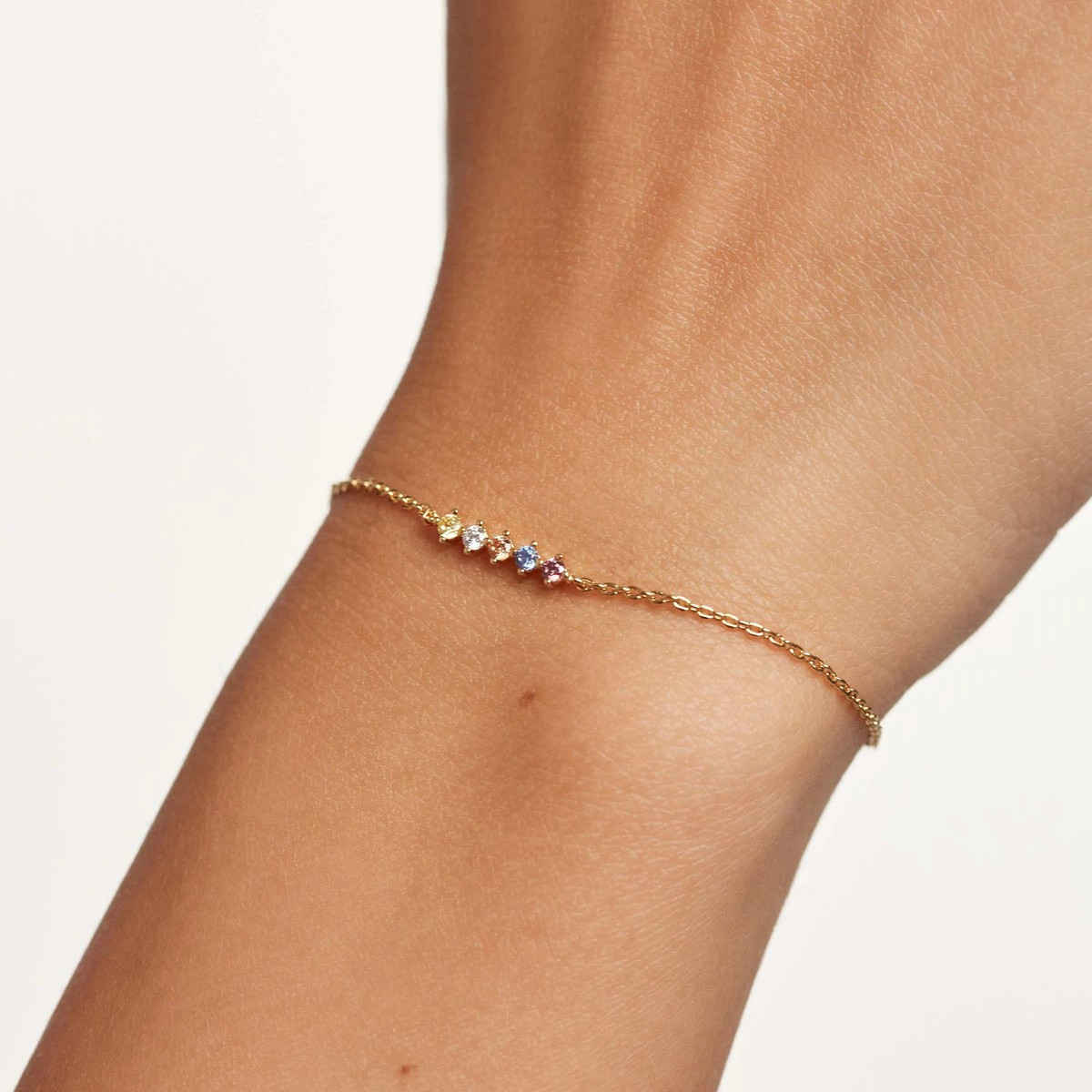PDPAOLA Bracelet - FIVE - PDPAOLA Bracelet - Sage - en argent plaqué or - PU01-110-U