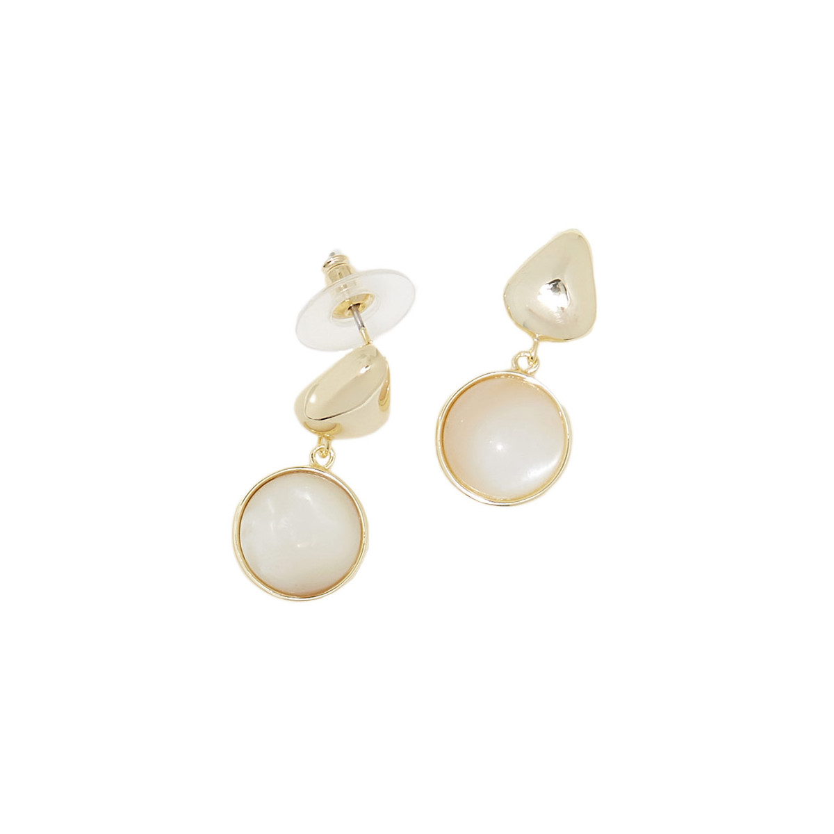 Boucles d'oreilles "Pam", Nacre blanche Boucles d'oreilles "Phalènae", Nacre blanche Laiton doré