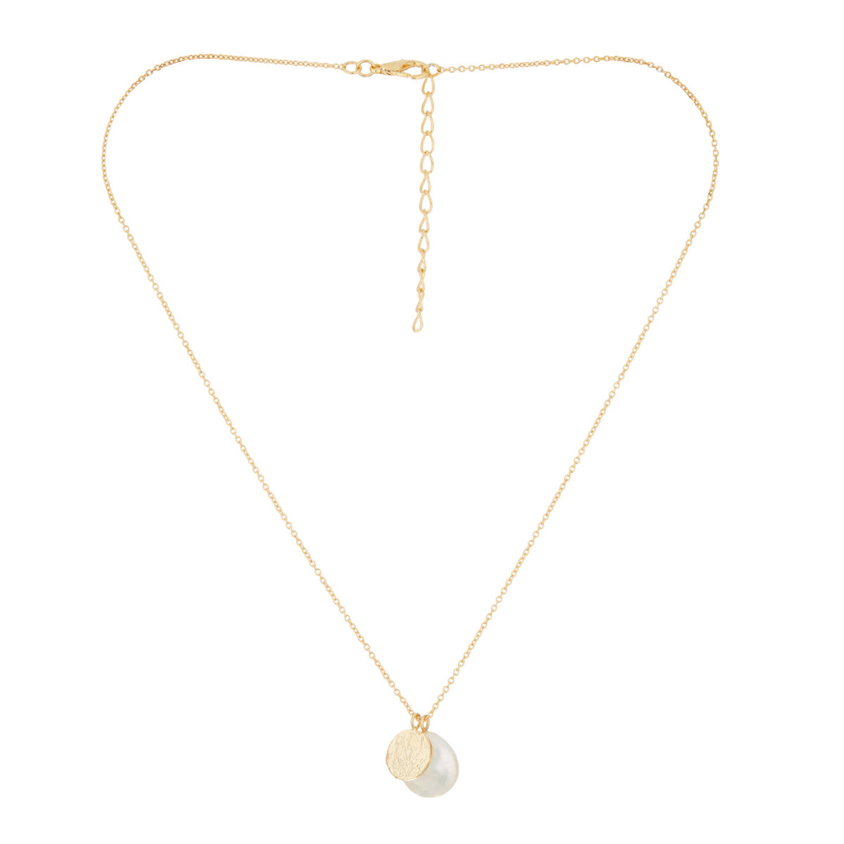 Collier Perle Laiton doré "Glaciaire"