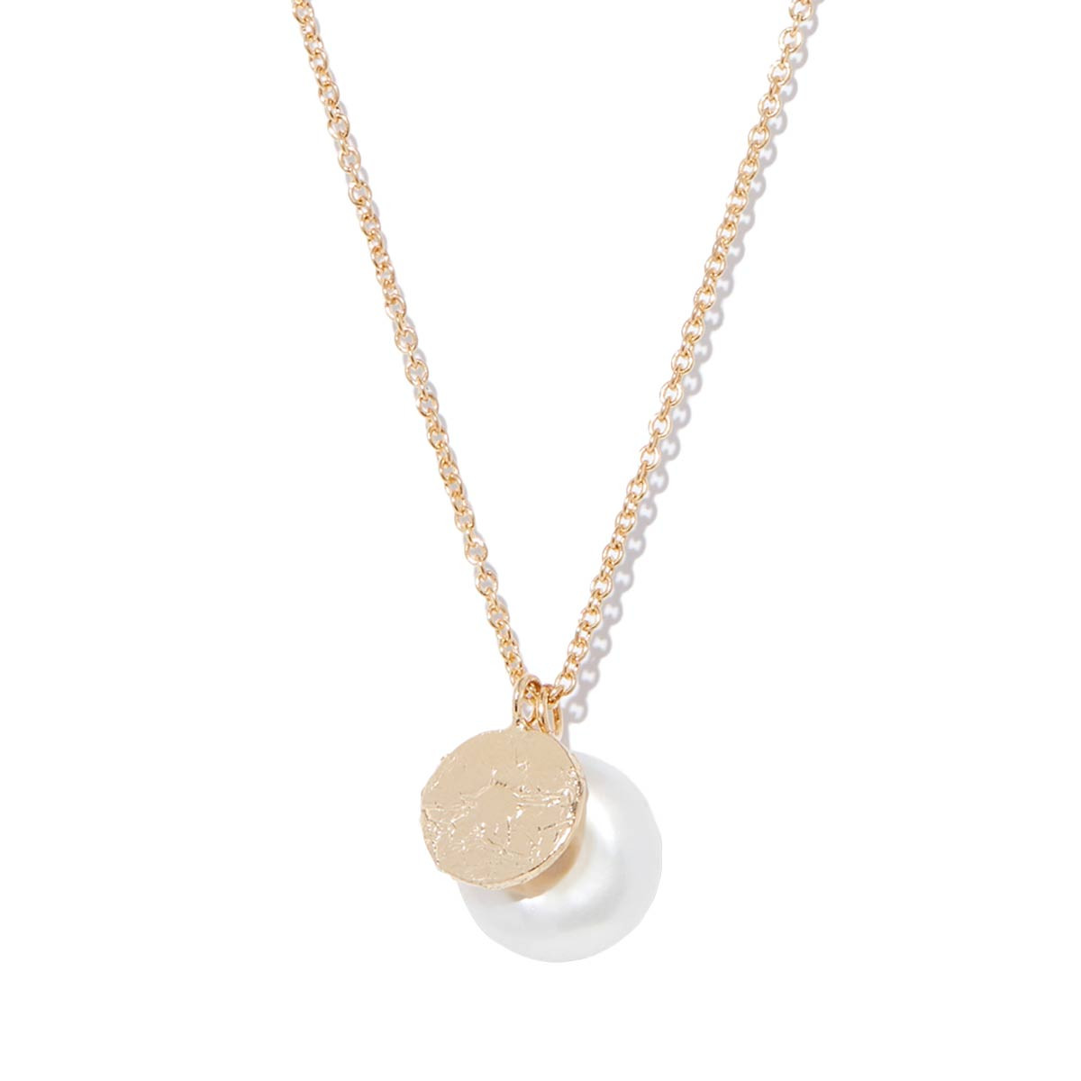 Collier Perle Laiton doré "Glaciaire"