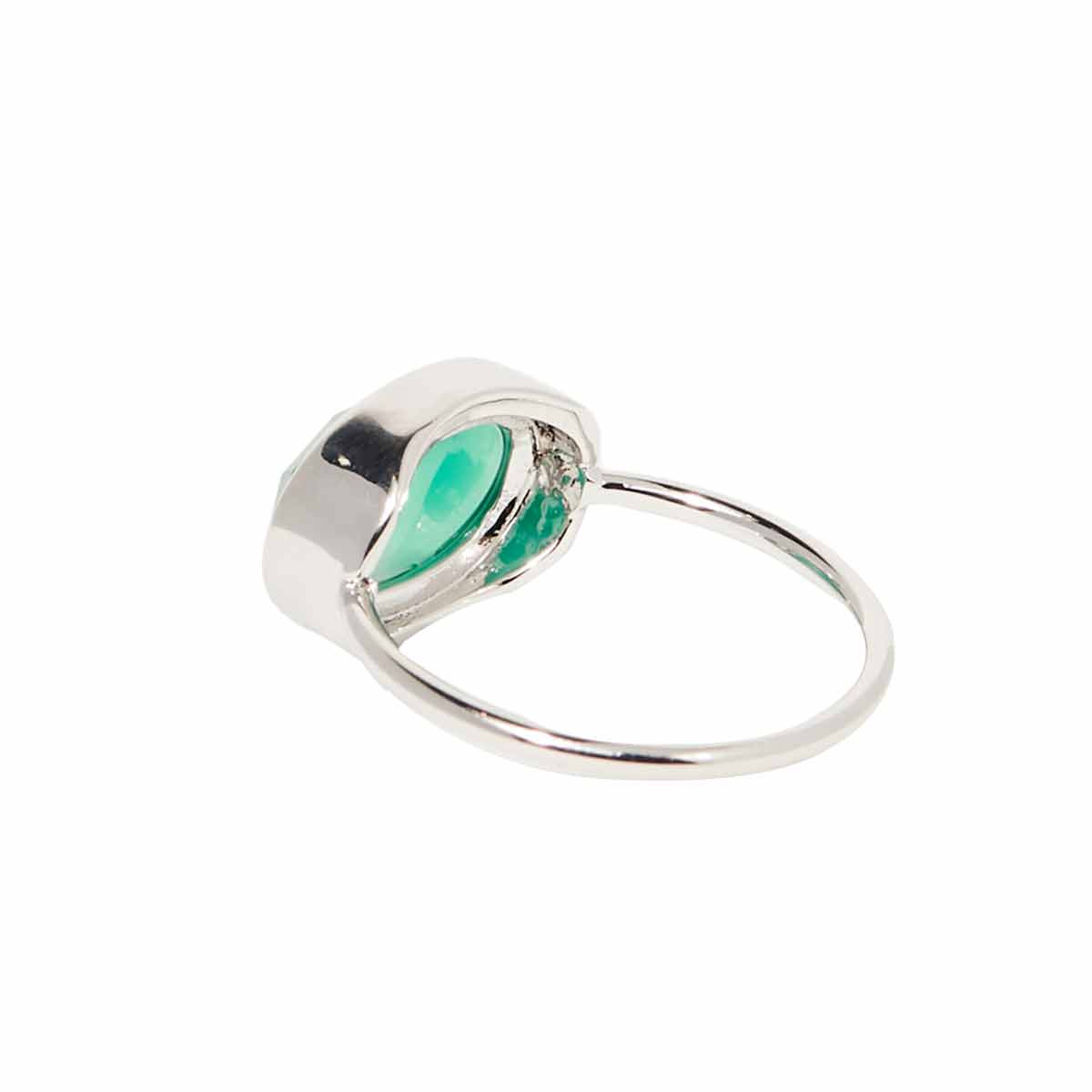 Bague agate verte Bague Alexine Agate Laiton "Aube"