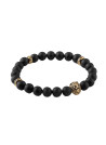 Bracelet Guess "Men in Guess" Acier rhodié et perles noires