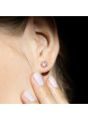 Boucles d'oreilles "Popi Coussin Quartz Rose" Or et Diamants