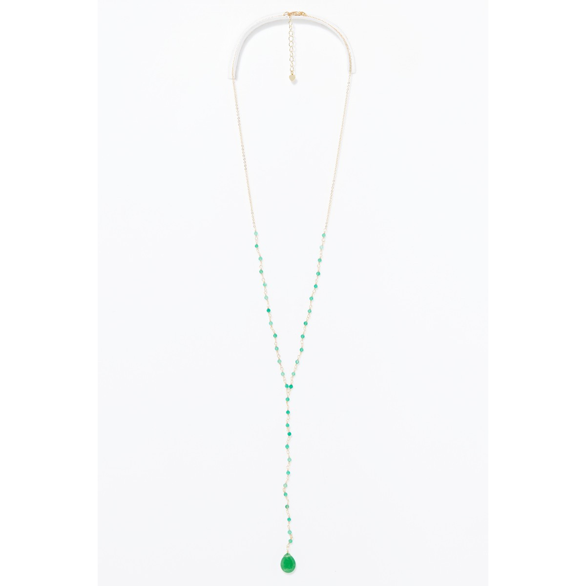 Collier "Rosie" Jade vert Collier "Lyramea" Jade vert Laiton doré