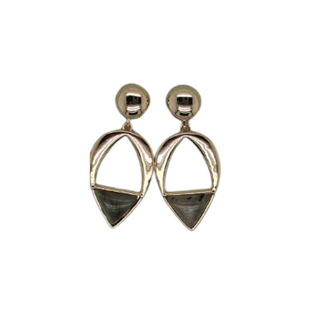 Boucles d'oreilles "Pénélope", labradorite Laiton doré