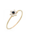 Bague "Blue Flower" Saphir , Or jaune 375/1000