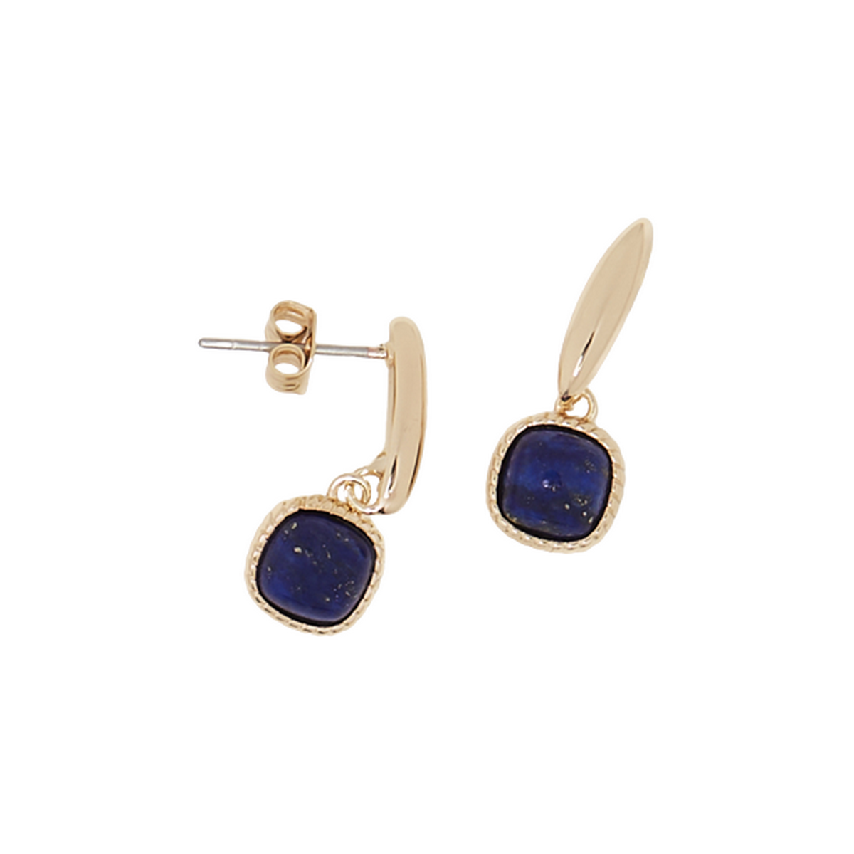 Boucles d'oreilles "Phybie", lapis, Boucles d'oreilles "Polarisée", Lapis Lazuli, Laiton doré