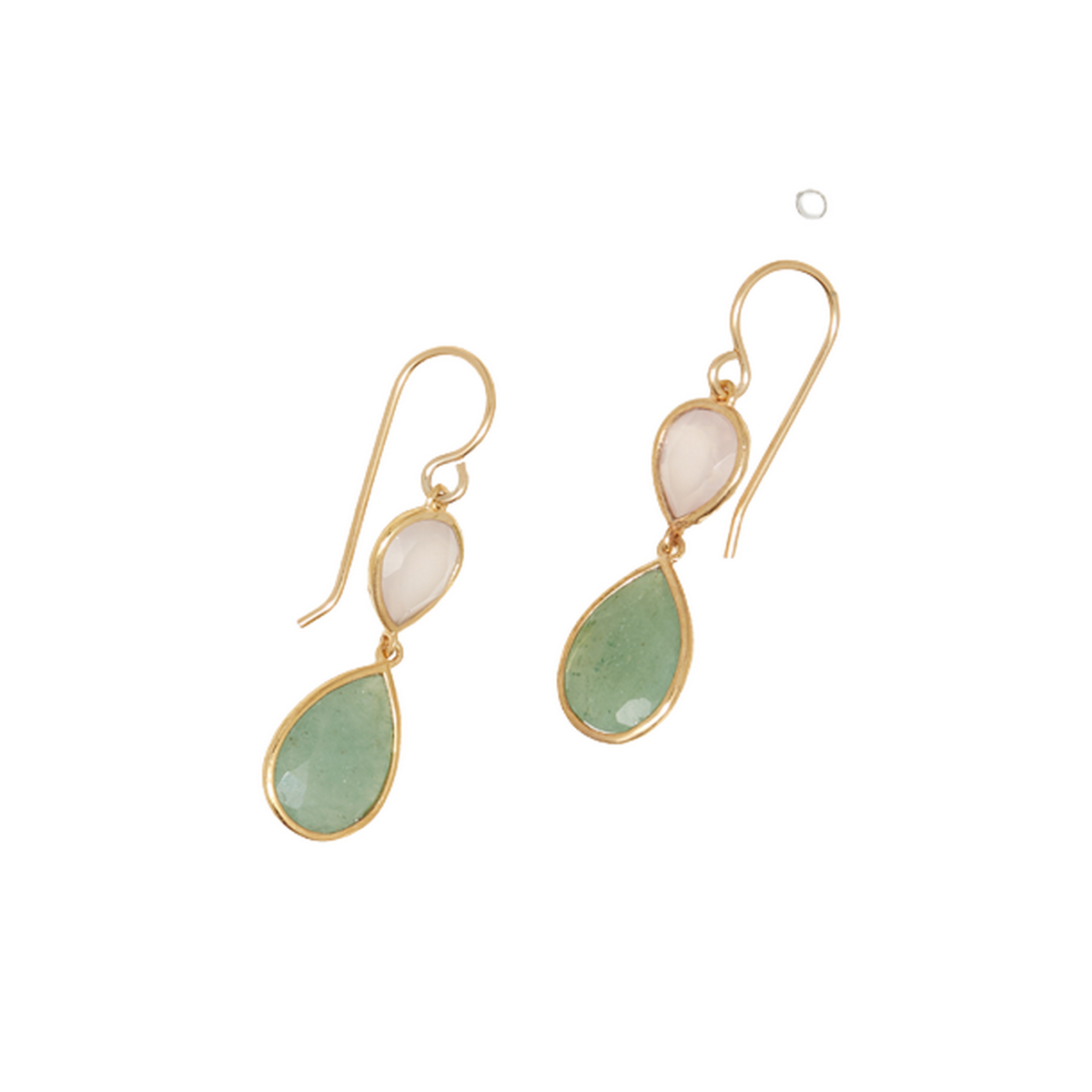 Boucles D'Oreilles Aventurine Verte - Clous Pierre Naturelle Avec Carte Citation