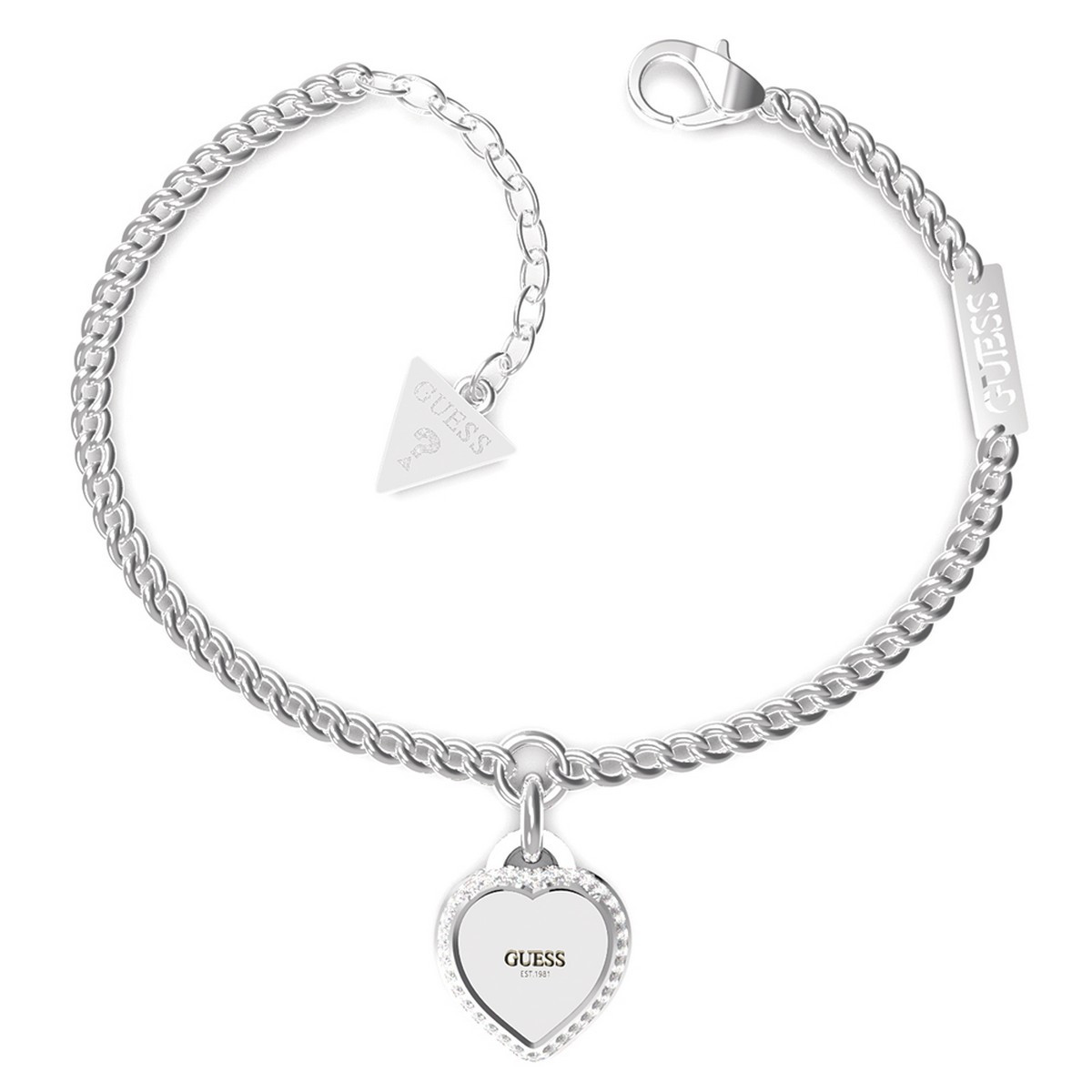 Bracelet Guess "Fine heart" Acier argenté - JUBB01422JWRHS