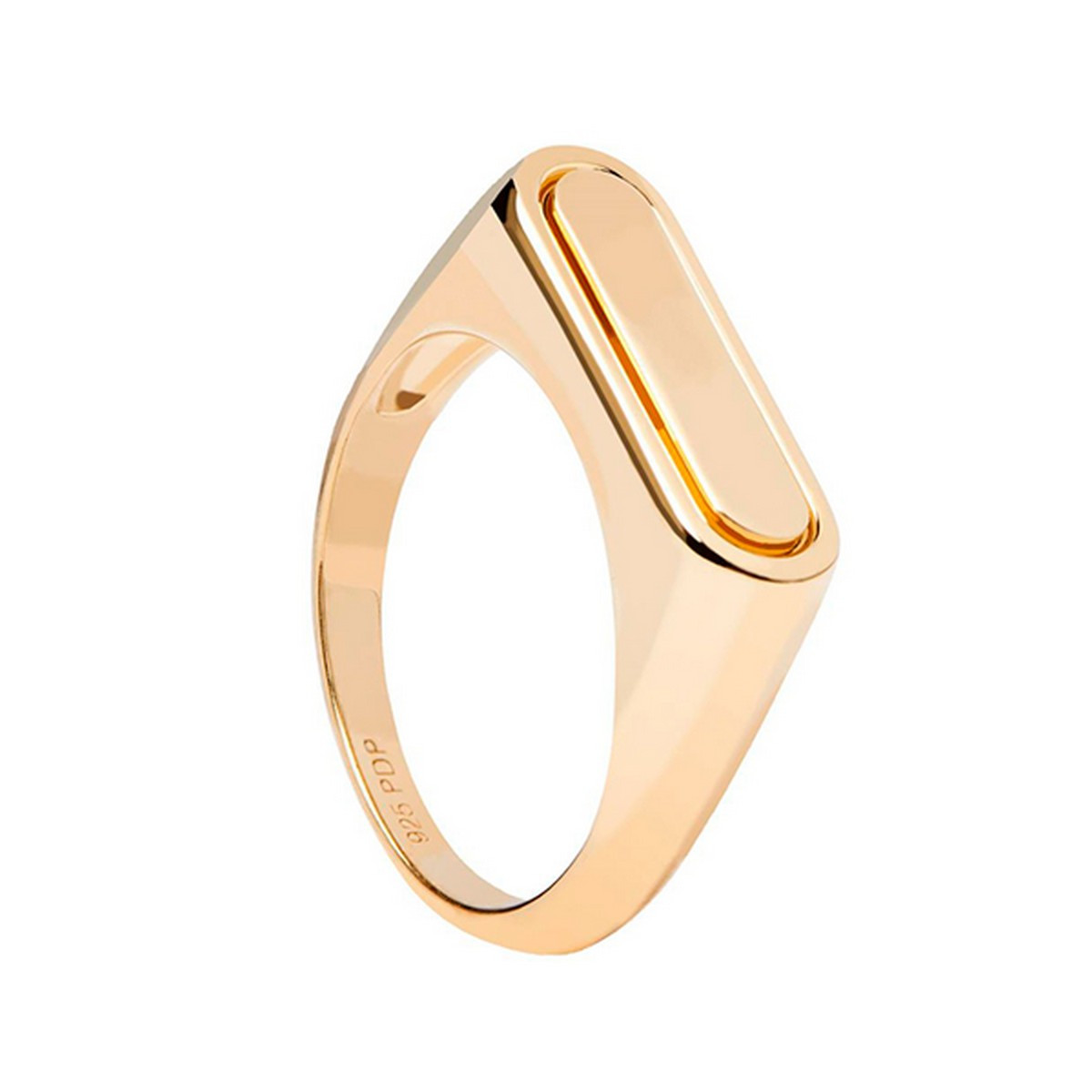 PDPAOLA Bague - Ribbon Stamp Gold - en argent doré PDPAOLA Bague - Ribbon Stamp Gold - en argent plaqué or - AN01-625