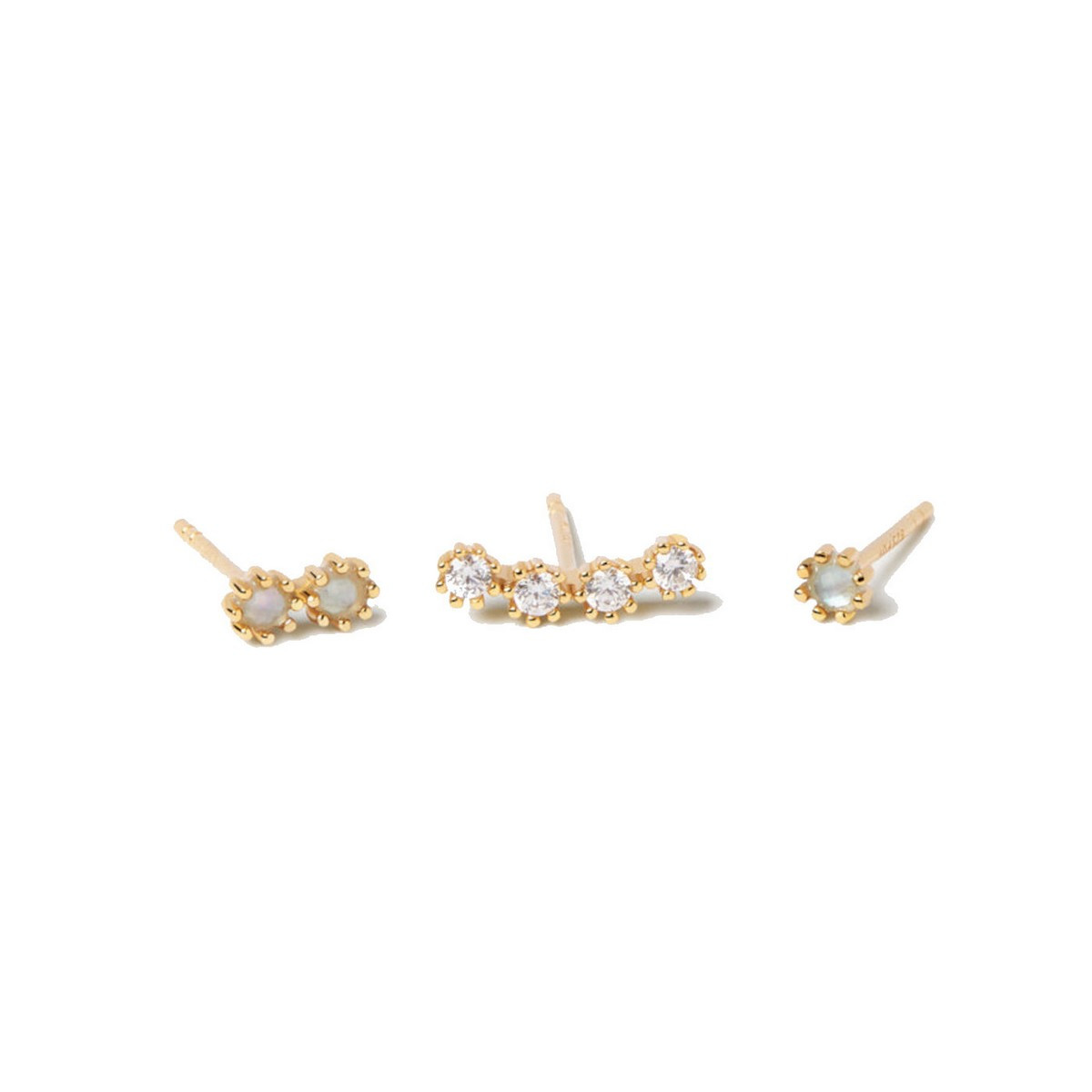 PDPAOLA Set Boucles d'Oreilles Ocean - Motion - en argent plaqué or - BU01-051-U