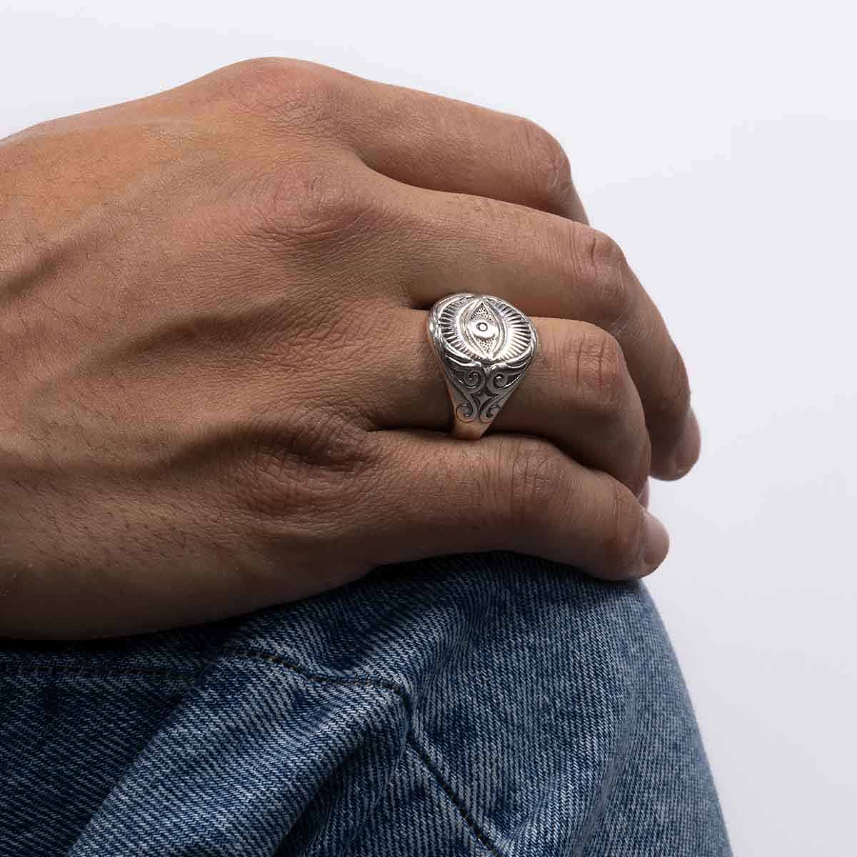 Bague ajustable Homme Argent "Idaïa" Bague Homme "Roc" Argent 925/1000