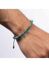 Bracelet Homme "HUGO" avec perles de Bali turquoise et Argent 925